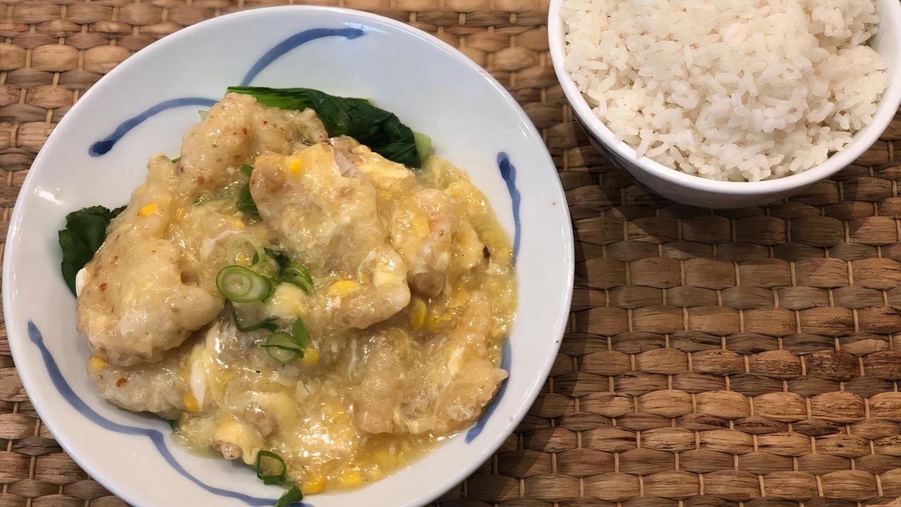 Crispy Fish Fillet with Creamy Corn Rice