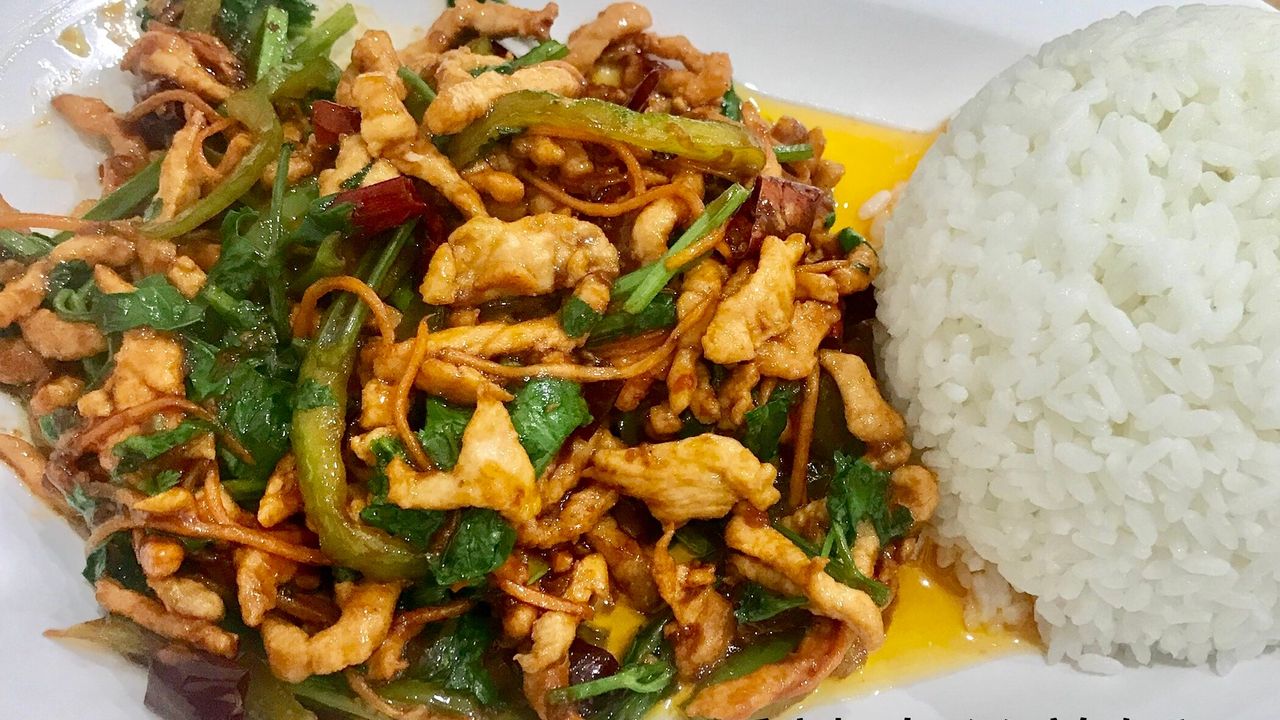 Stir Fried Spicy Shredded Pork with Rice