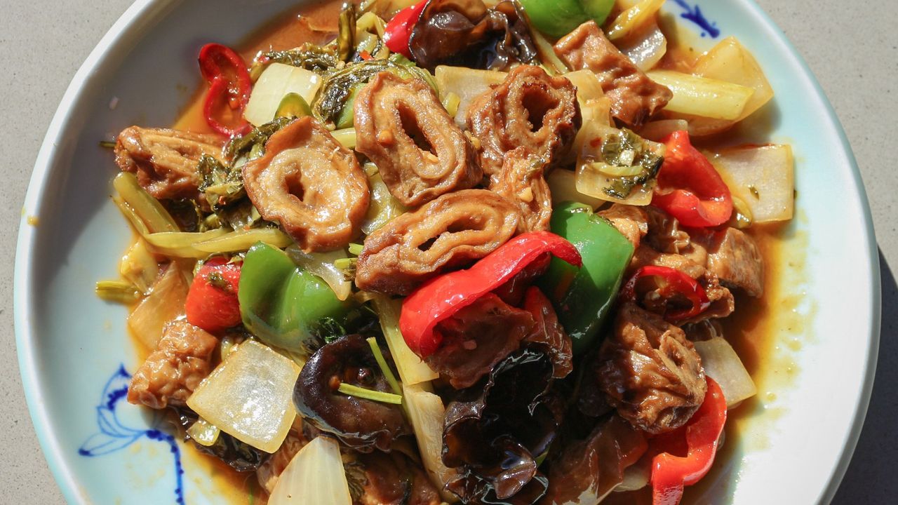 Pork Intestines with Pickled Cabbage