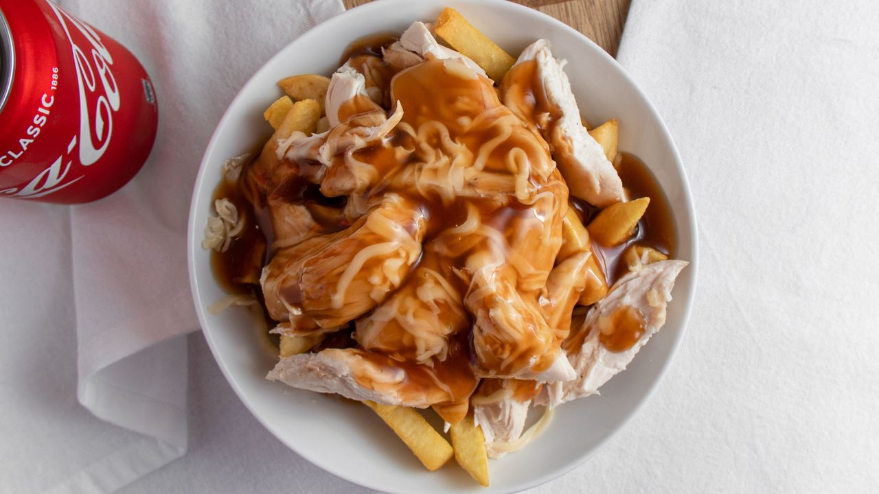 Pulled Half Chicken With Can Of Drink