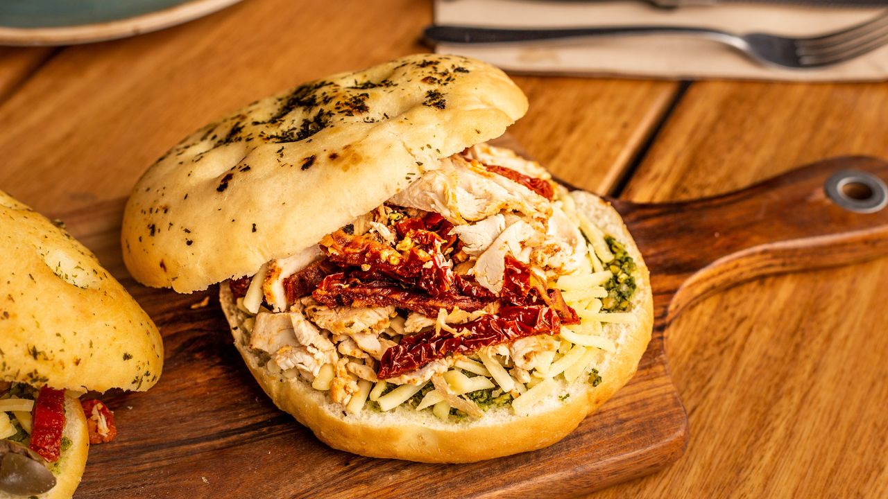 Chicken and Roast Veggies Focaccia