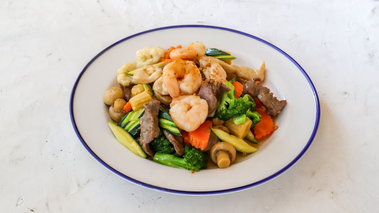 Seafood Combination in Ginger and Shallots