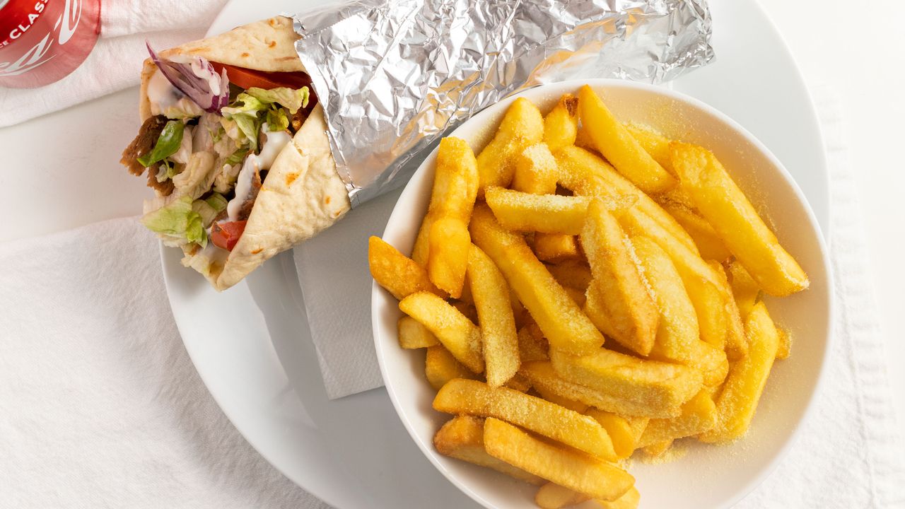 1. Kebab, Chips & Drink