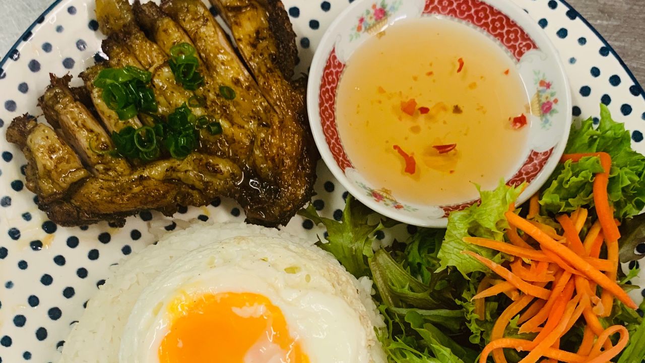 Grilled Chicken and Fried Egg