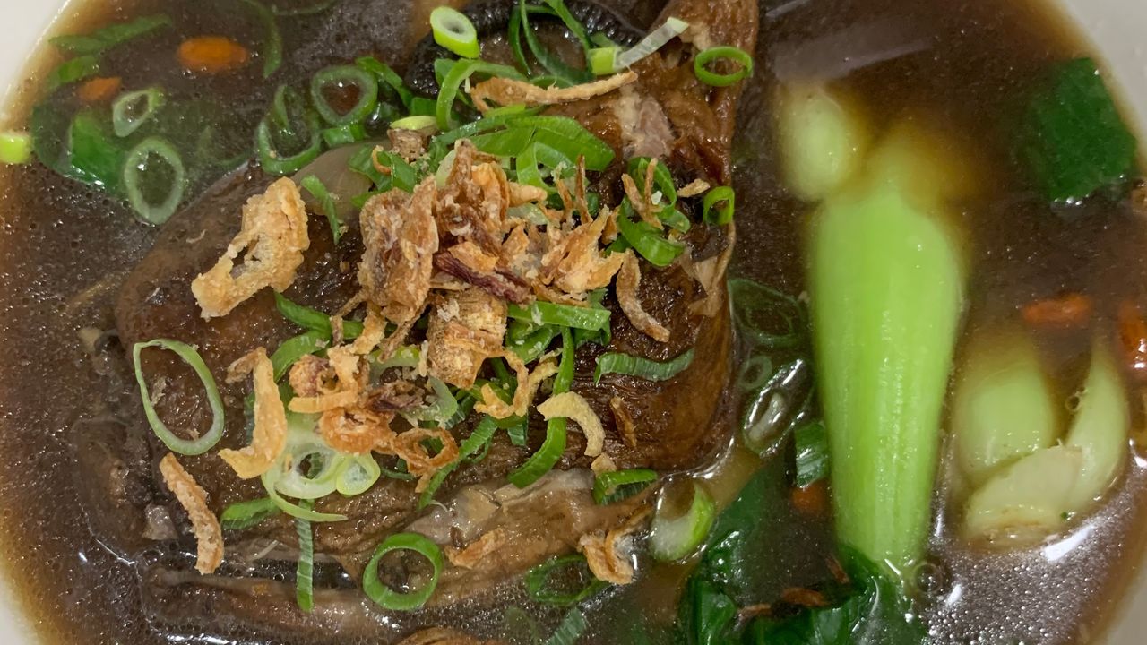129. Braised Herbal Duck Soup with Egg Noodles