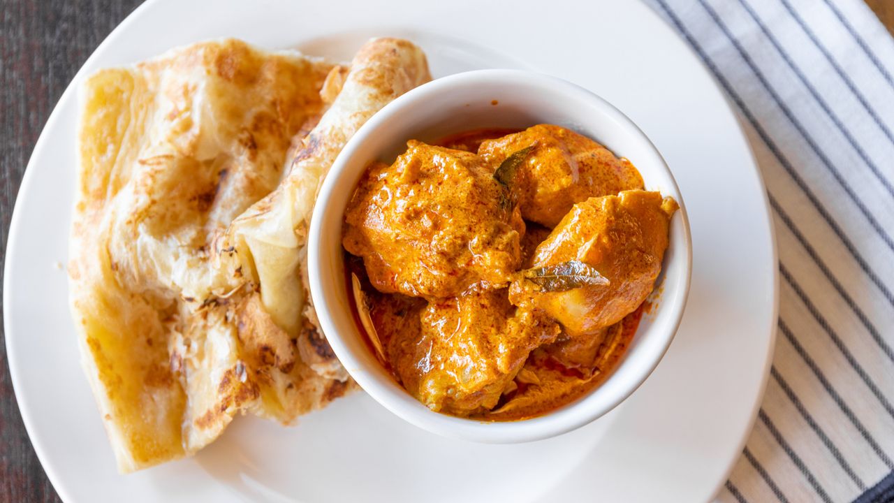Roti Canai with Curry Chicken