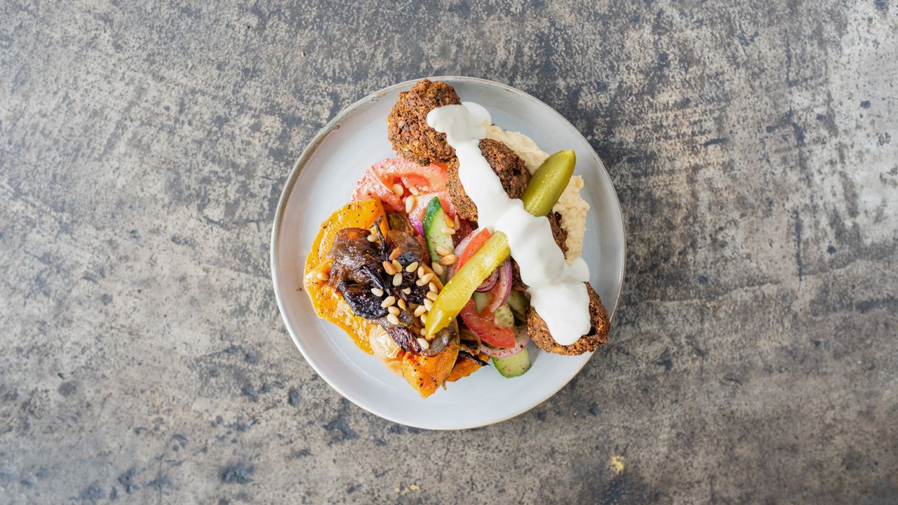 Roast Pumpkin and Tahini Plate