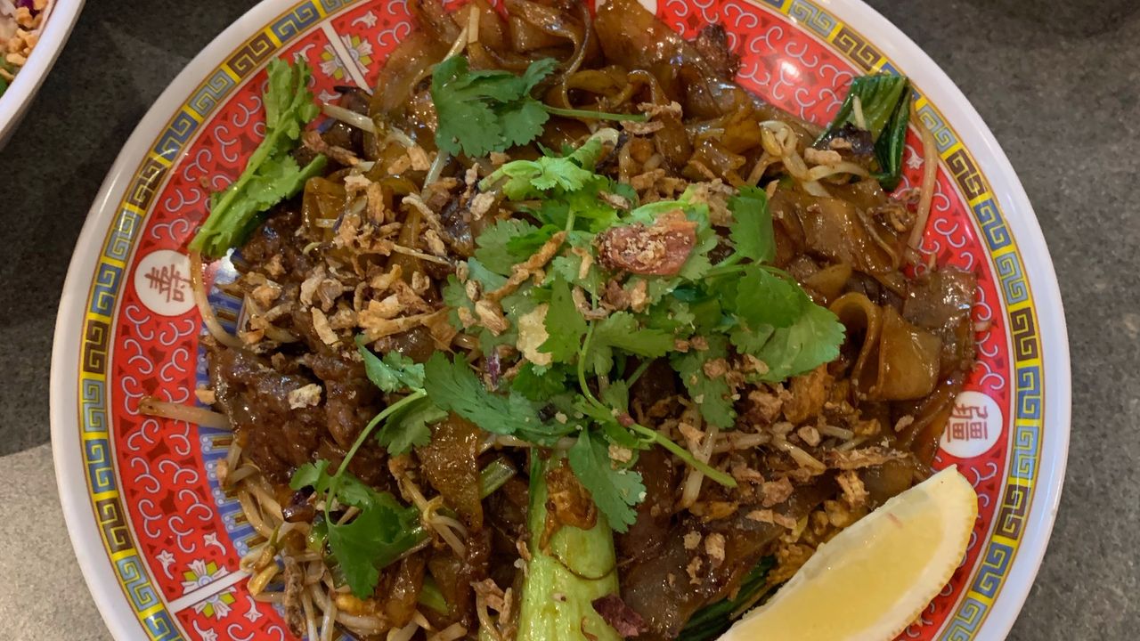 Pad See Ew with Bok Choy & Fried Shallots