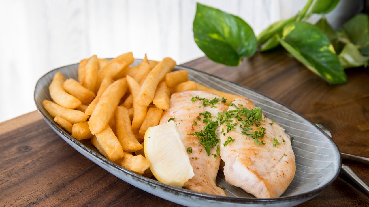 Plain Grilled Fish and Chips