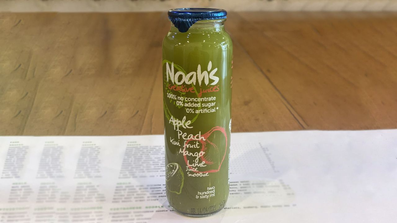 Noah's Apple, Peach, Kiwi, Mango and Lime Juice Smoothie