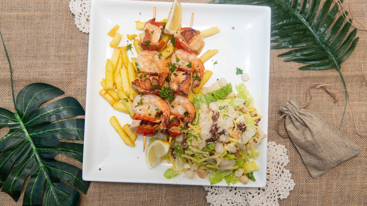 Prawn and Salmon Skewers