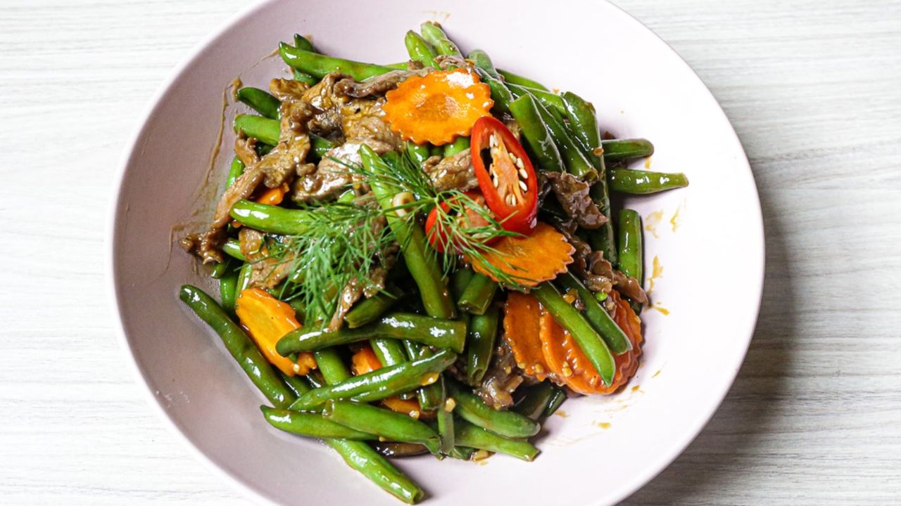 Beef and Green Beans Wok Tossed