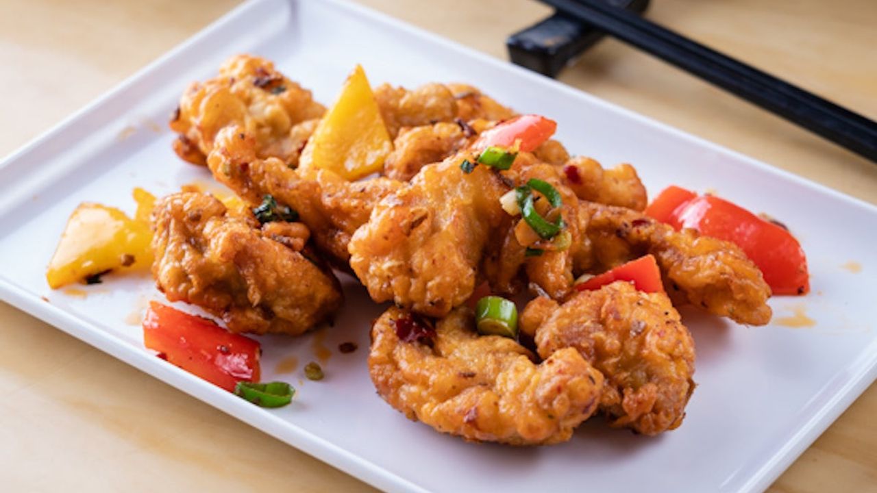 Spicy Chicken Strips on Rice