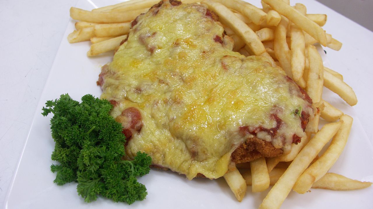 Chicken Parmigiana with Chips