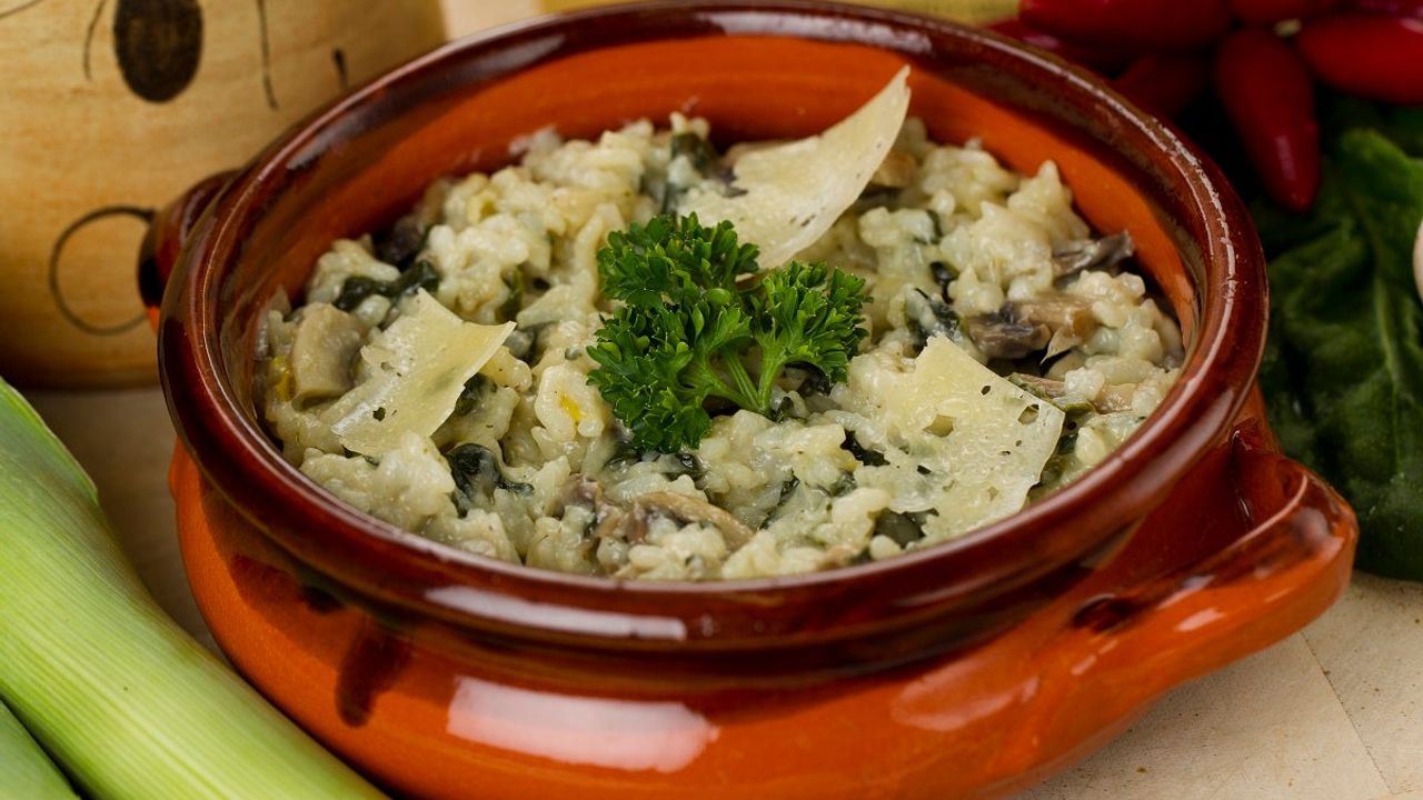 Baby Spinach and Mushroom Risotto