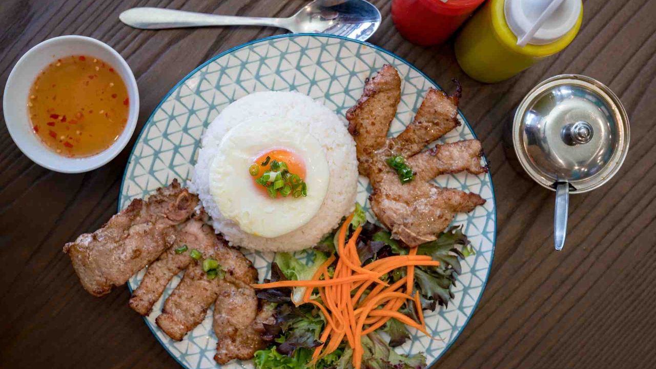 Grilled Pork Chop and Fried Egg