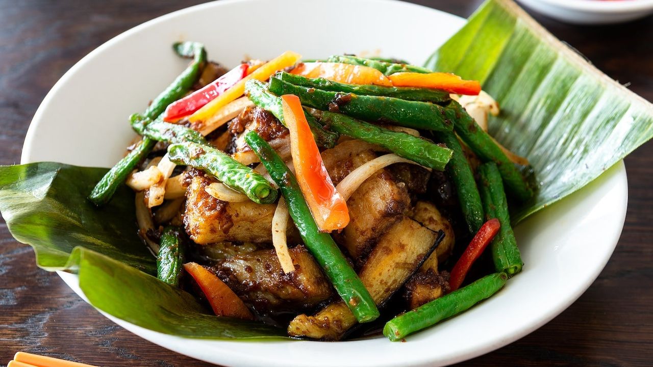 Sambal Eggplant and Beans