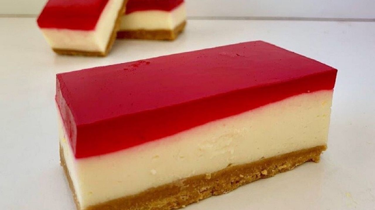 Flourless Jelly Cheese Cake Slice Gluten Free