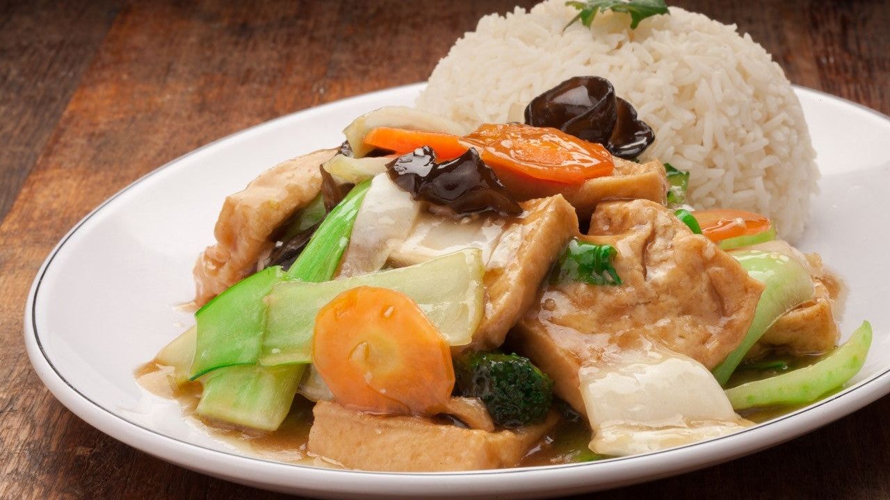 Stir Fried Mixed Veggie and Tofu with Rice