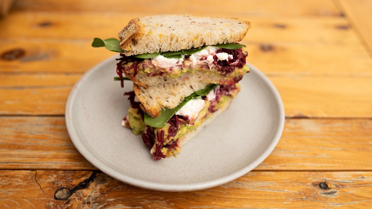 Beetroot and Avocado Sandwich
