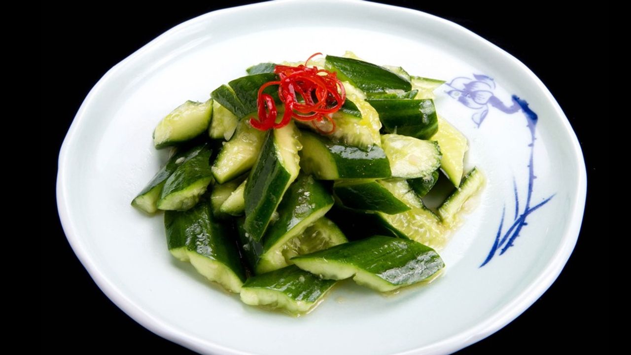 A13. Smashed Cucumber with Garlic Dressing