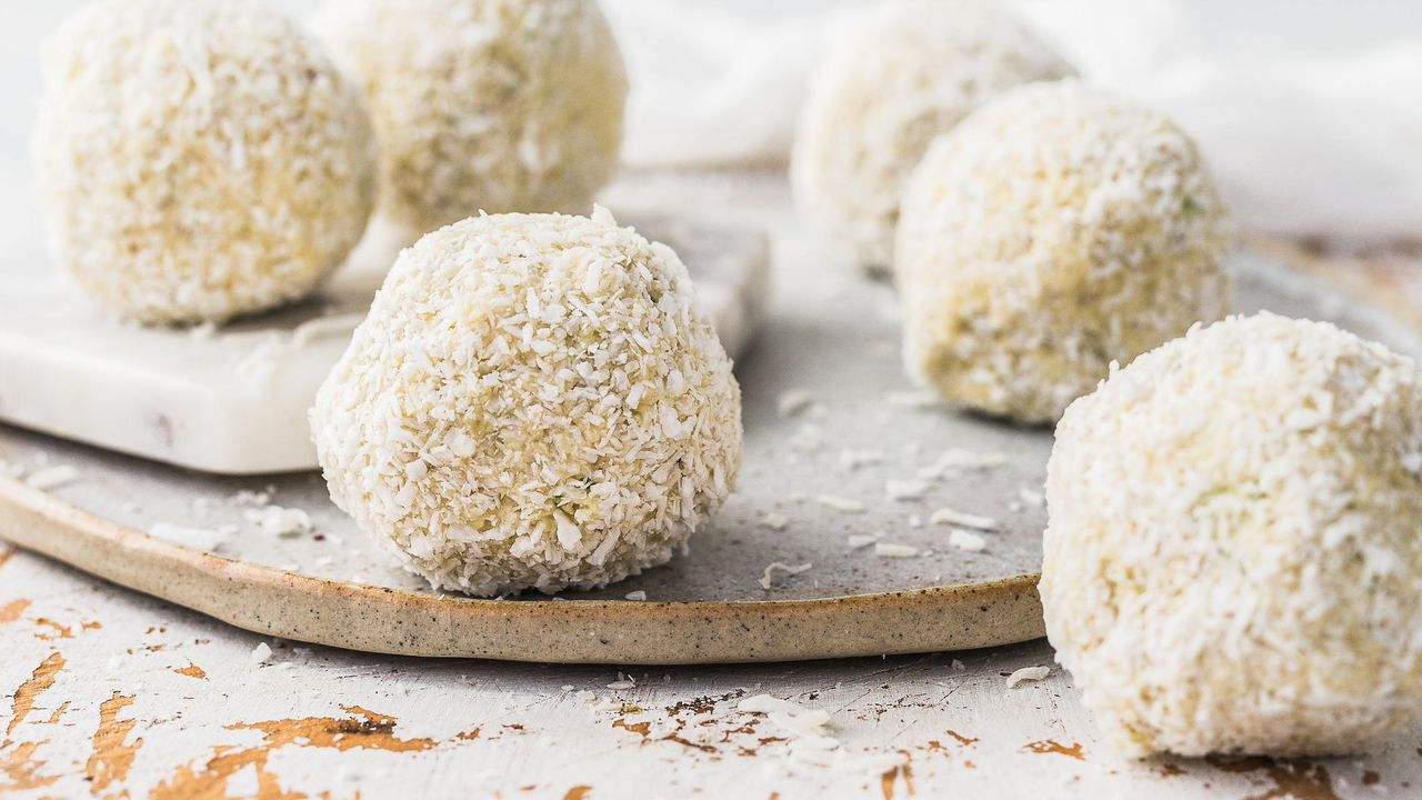 White Chocolate and Pistachio Protein Ball