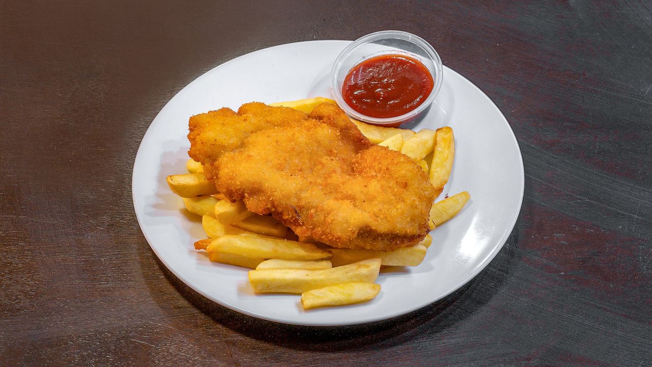 Chicken Schnitzel and Chips