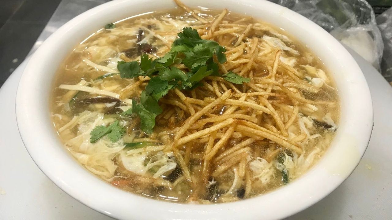 Assorted Vegetable with Deep Fried Shredded Potato Soup