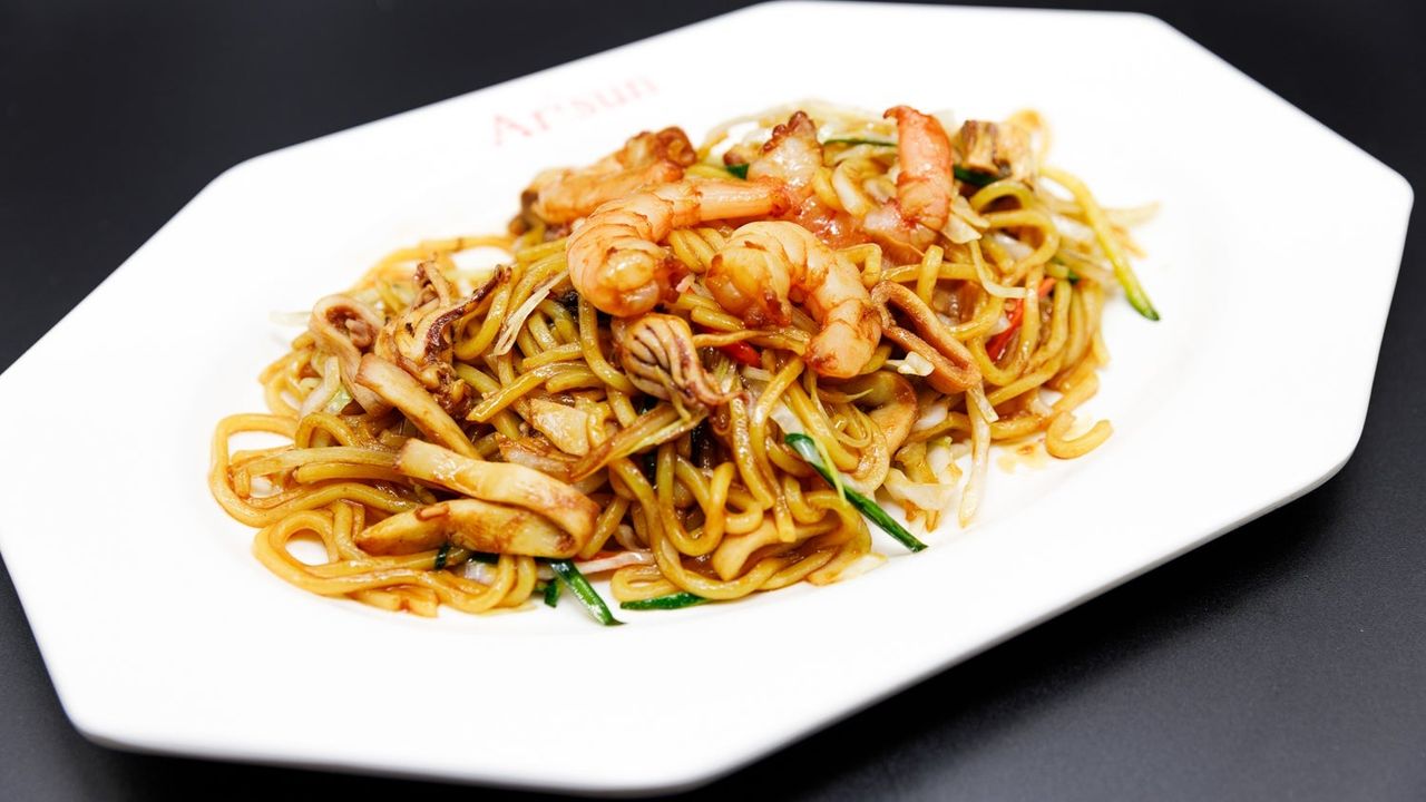 Stir Fried Soy Seafood Noodles