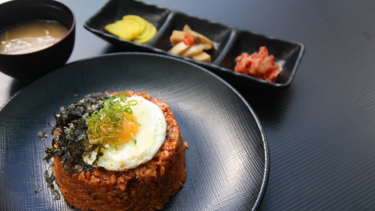 Kim-Chi and Pork Fried Rice with Fried Egg