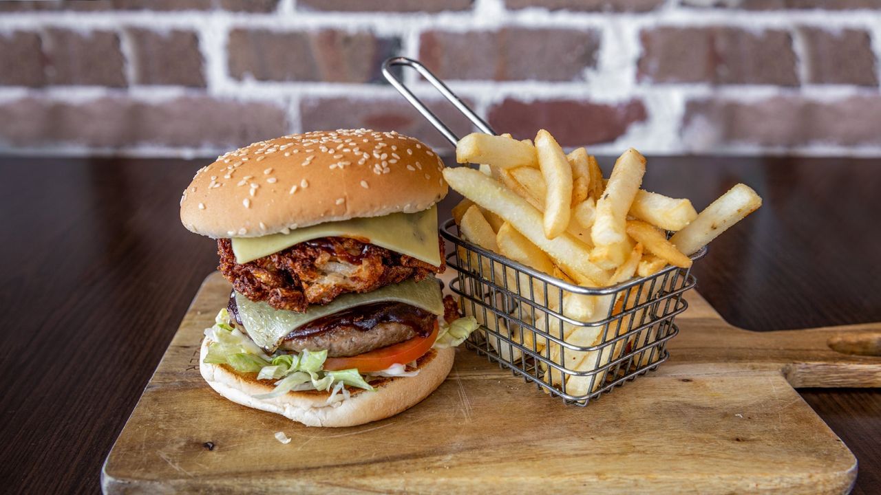 Double Cheese Charcoal Beef Burger