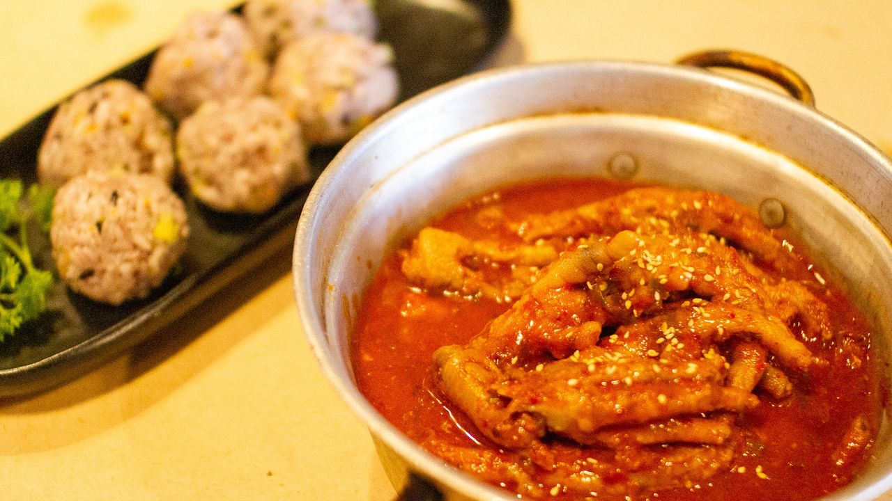 Spicy Chicken Feet [+ Rice Balls]
