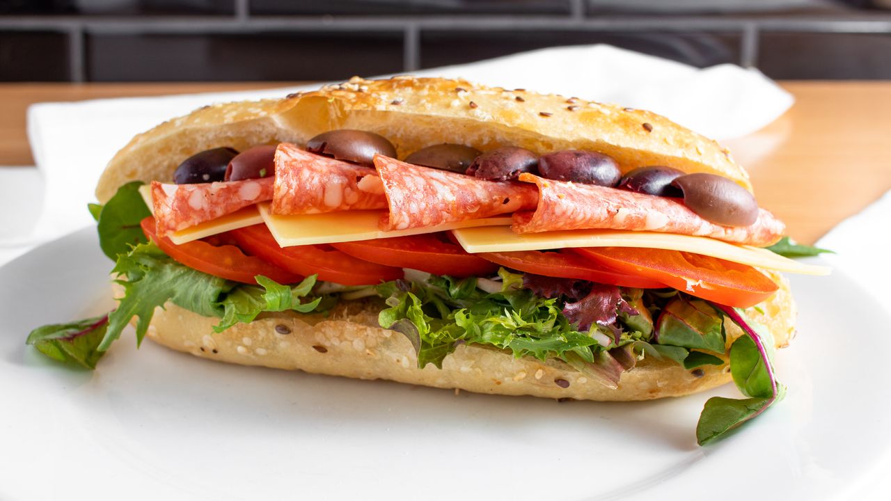 Lunch Sandwich - Salami, Tomato, Cheese & Olives