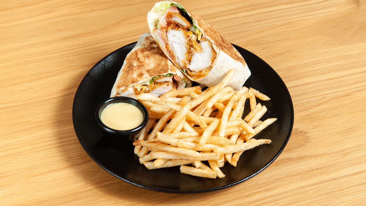 Honey Mustard Chicken Wrap and Fries