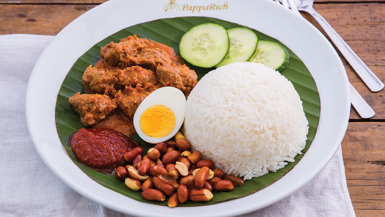 V02 Nasi Lemak with Vegetarian Curry Mutton