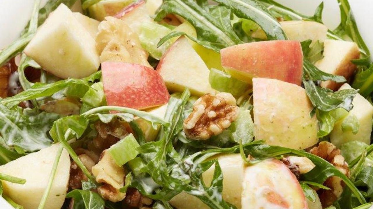 Apple, Celery, Walnut and Roquet Salad Vegan (gf)
