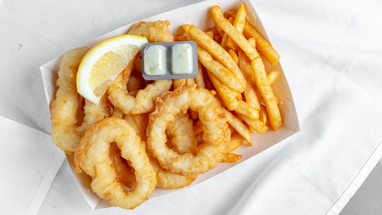 Salt and Pepper Calamari and Chips