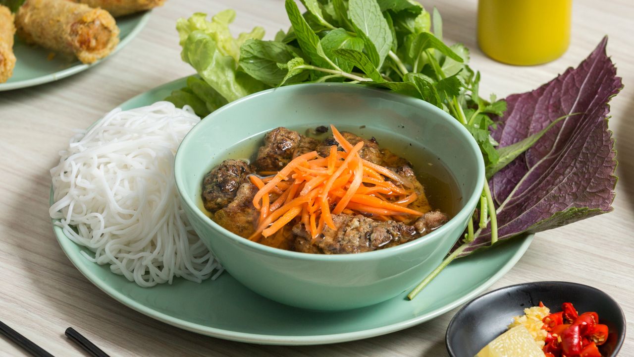 Bún Chả Hà Nội - Charcoal-grilled Pork Belly, Meat Balls