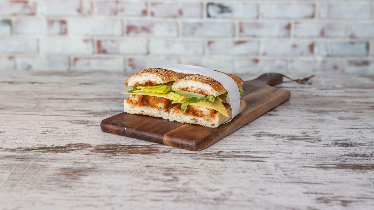 Chicken Schnitzel with  Cheese Sandwich