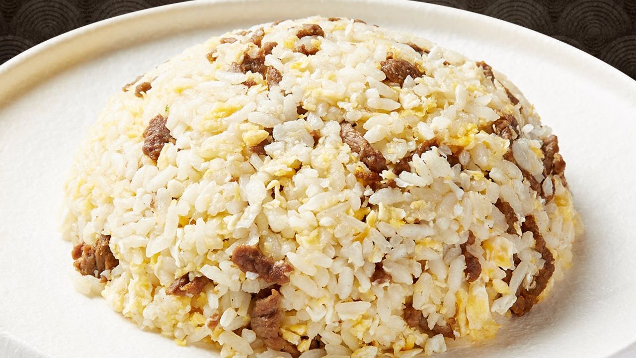Egg Fried Rice with Shredded Beef & Truffle Oil