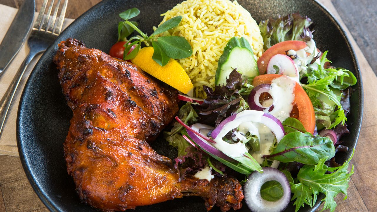 Biriyani Rice with Drumstick & Salad