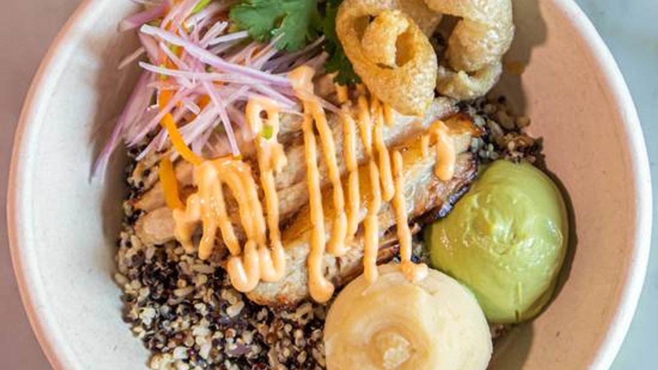 Peruvian Style Double Cooked Pork Shoulder Bowl