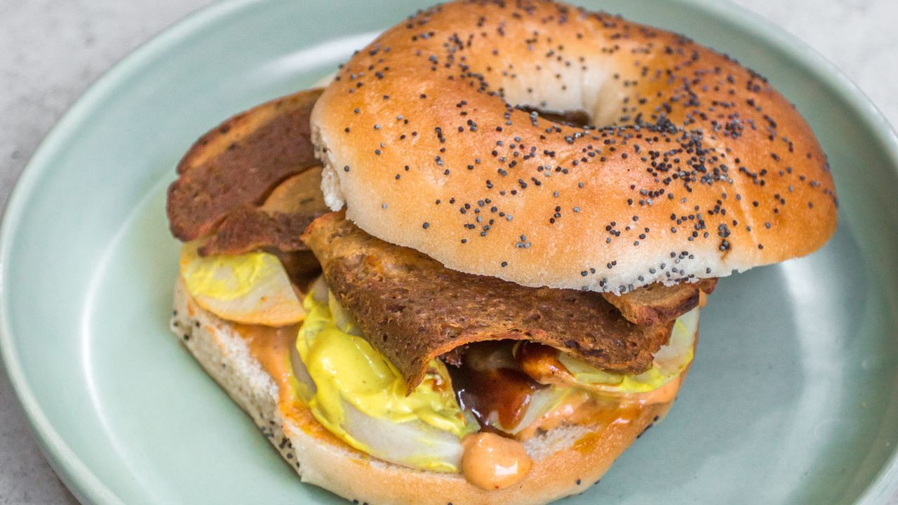 The Best Vegan Bacon & Egg Bagel in the World