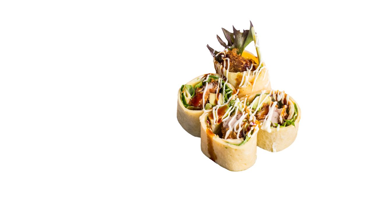 Crumbed Chicken Avocado and Lettuce with Egg Sheet