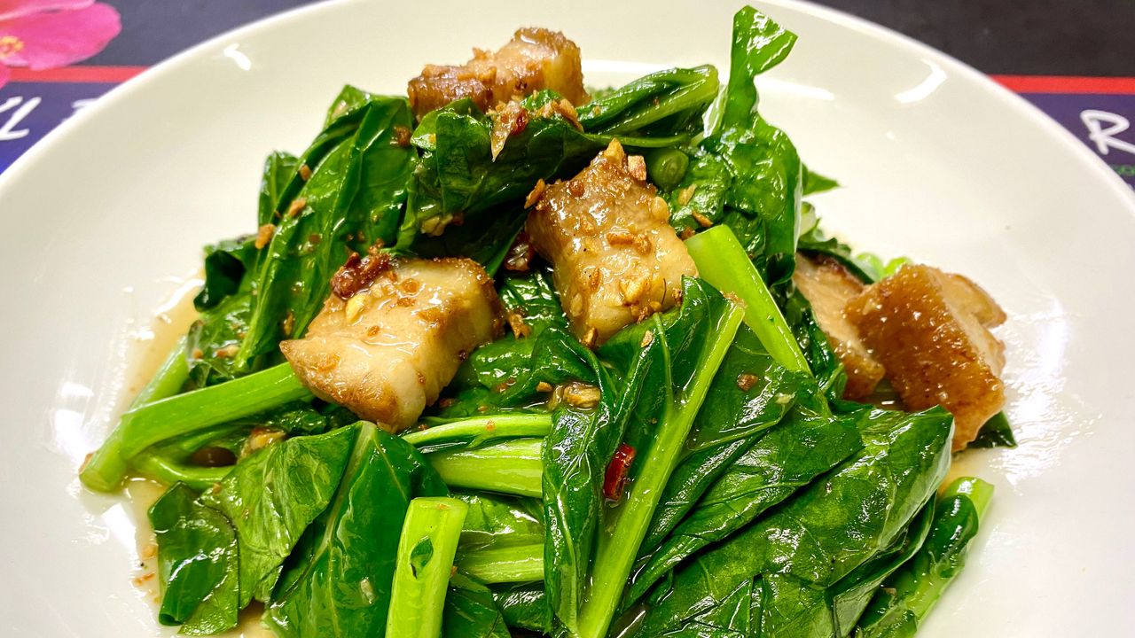 Roast Pork with Chinese Broccoli