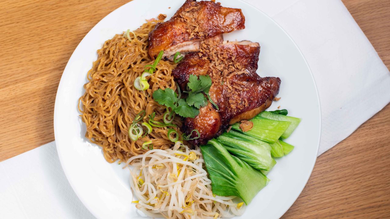 Egg Noodle with BBQ Chicken