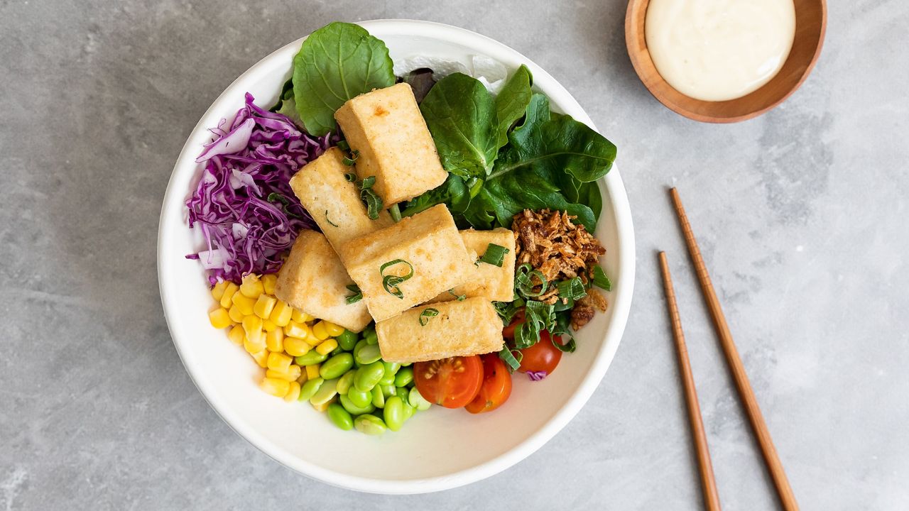 Fried Organic Tofu Poke Bowl