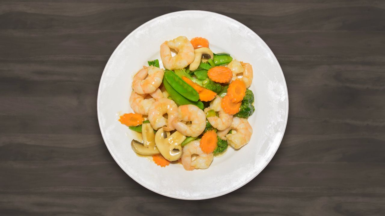 King Prawn with Snow Peas & Mushroom