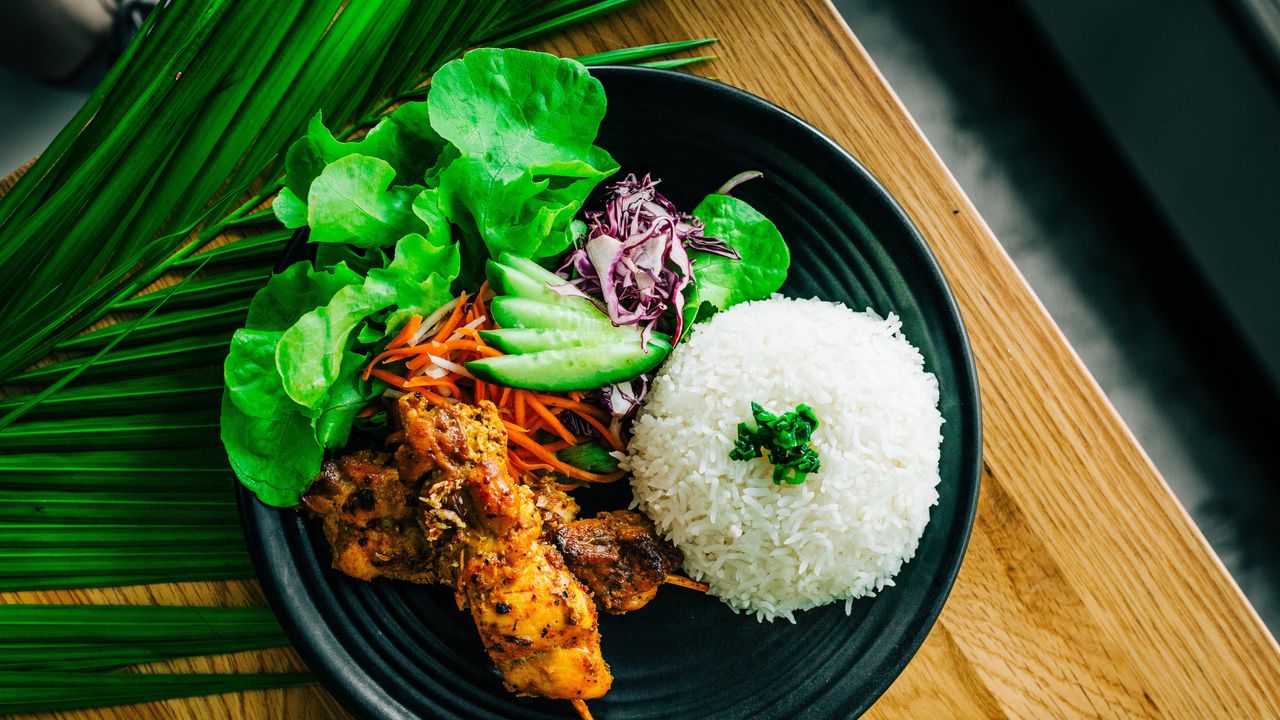 Chicken Satay With Rice