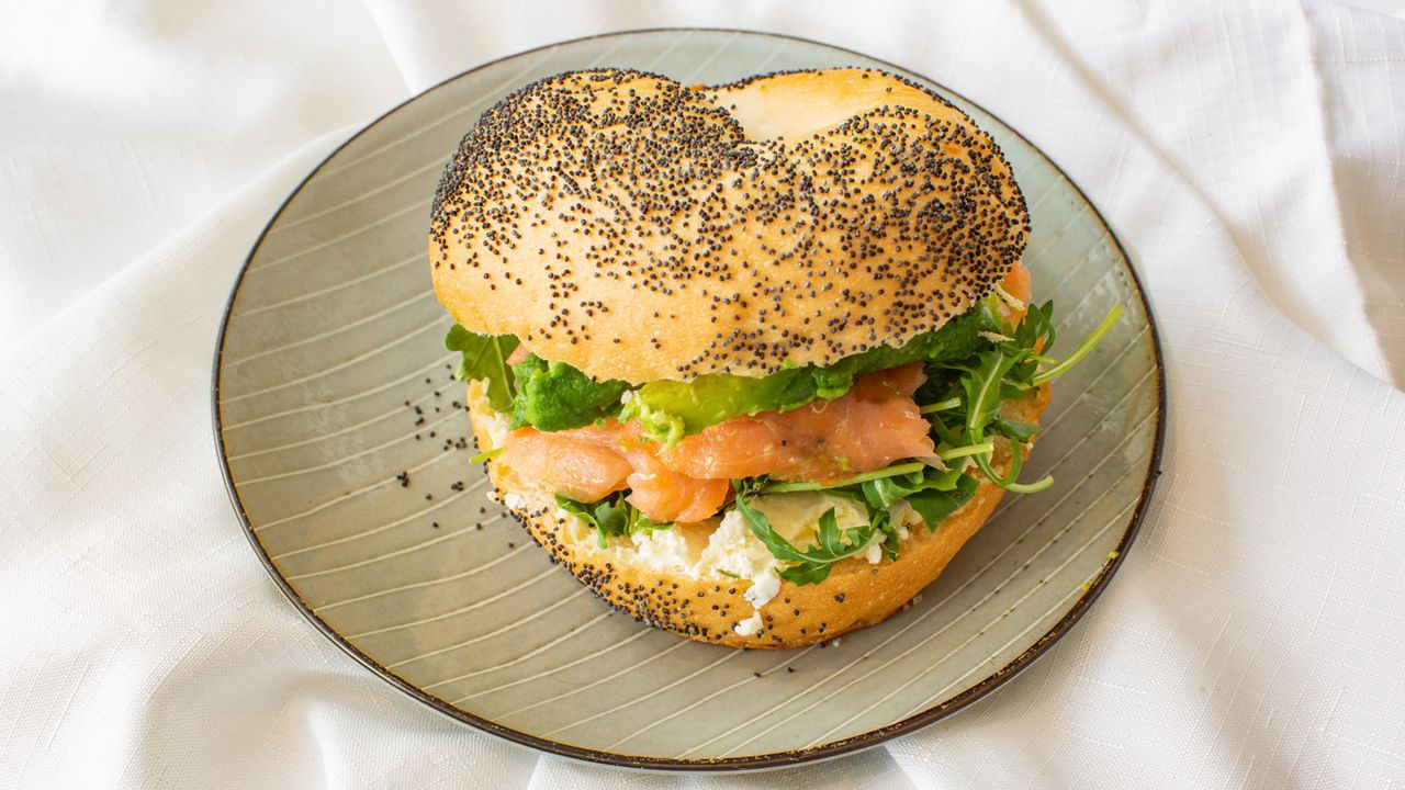 Salmon, Avocado & Cream Cheese Bagel